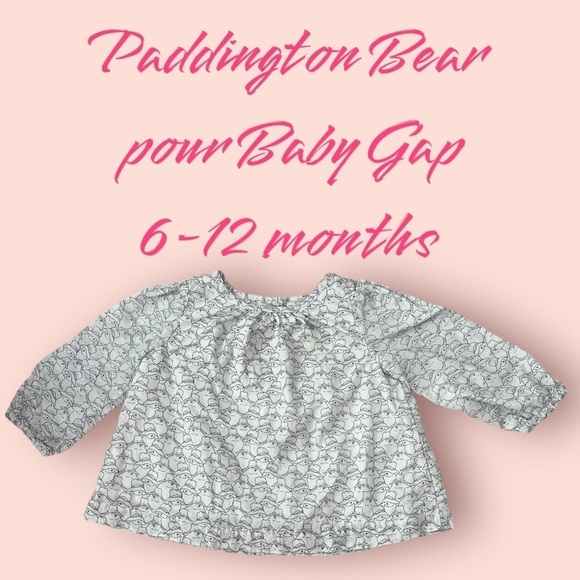 ☀️PADDINGTON BEARS blouse 6-12 months - Picture 1 of 4